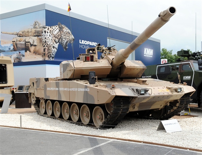 服役將近40年的「豹二」系列戰車最新款A7，是KMW現在的當紅產品。（法新社資料照片）